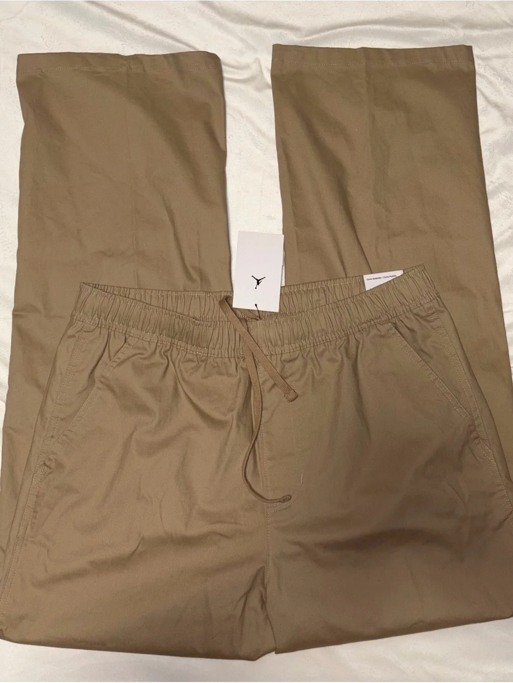Jordan Jumpman Woven Pants HF9329-257 Khaki Tan Beige Elastic Waist Men L NWT